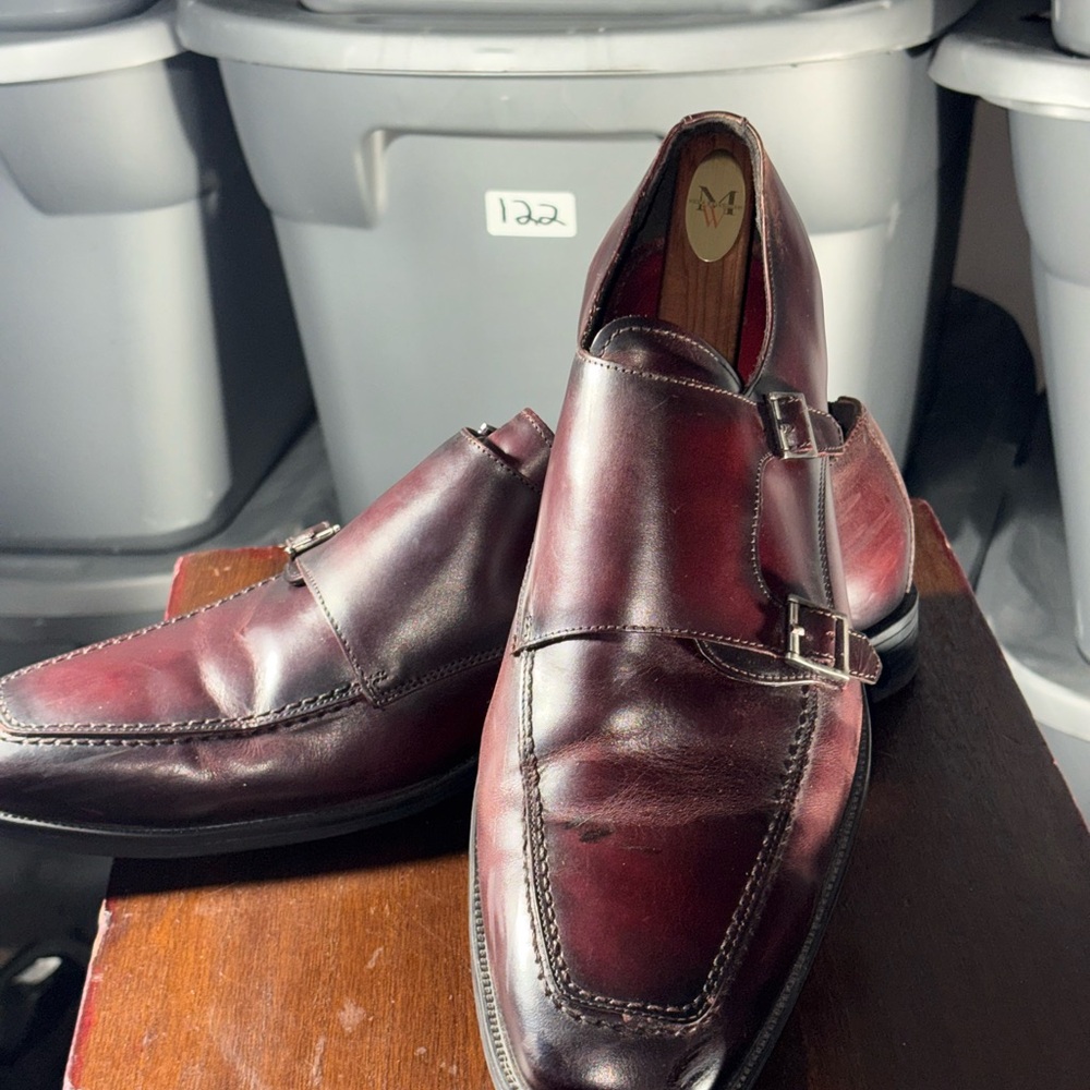 Belvedere Cambridge Double Monk Strap Shoes Size 13 Reddish Brown(124)